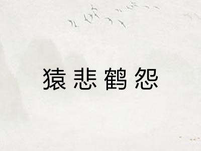 猿悲鹤怨 猿悲鹤怨