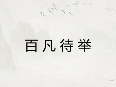 百凡待举