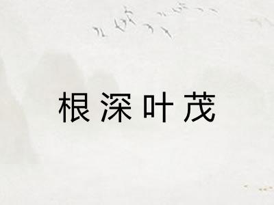 根深叶茂 根深叶茂