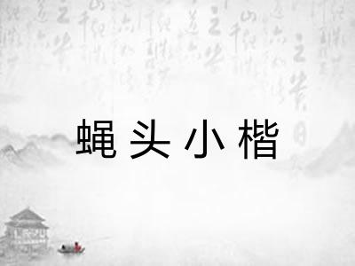 蝇头小楷 蝇头小楷
