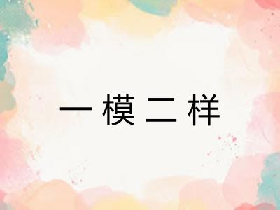 一模二样 一模二样