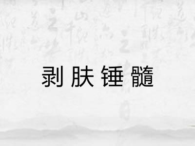 剥肤锤髓 剥肤锤髓