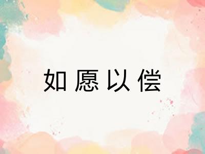 如愿以偿 如愿以偿