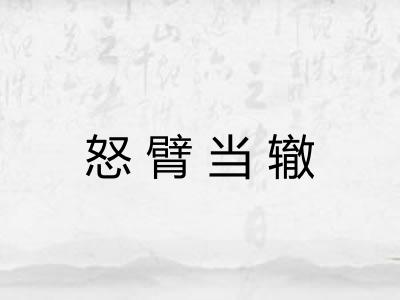 怒臂当辙 怒臂当辙