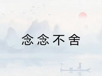 念念不舍 念念不舍