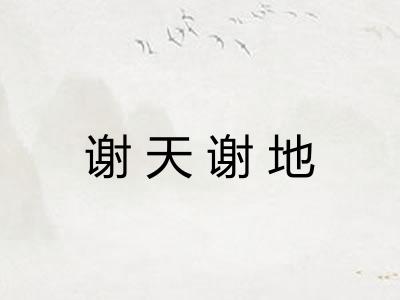 谢天谢地 谢天谢地