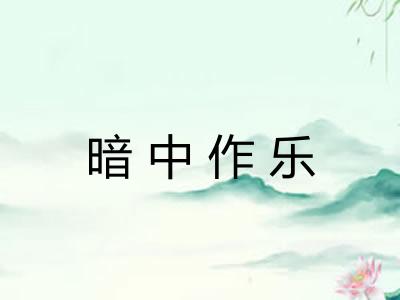 暗中作乐 暗中作乐
