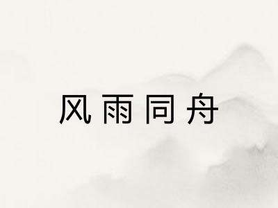 风雨同舟 风雨同舟