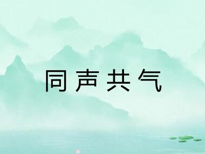 同声共气 同声共气