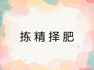 拣精择肥