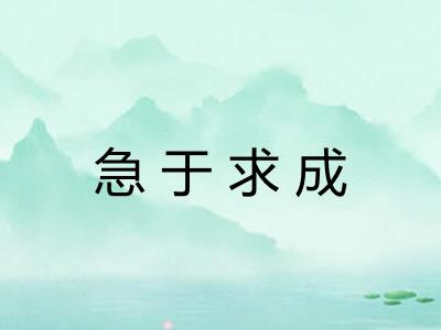 急于求成 急于求成
