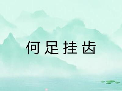 何足挂齿 何足挂齿