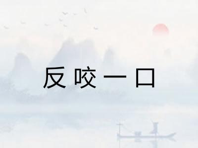 反咬一口 反咬一口