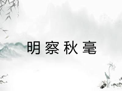 明察秋毫