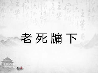 老死牖下 老死牖下