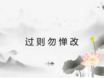 过则勿惮改 过则勿惮改