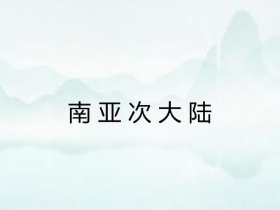 南亚次大陆 南亚次大陆