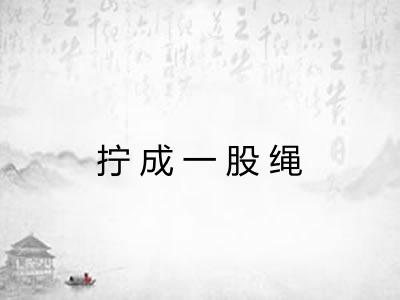 拧成一股绳