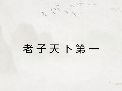 老子天下第一 老子天下第一