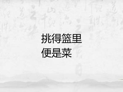 挑得篮里便是菜 挑得篮里便是菜