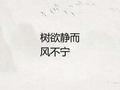 树欲静而风不宁 树欲静而风不宁