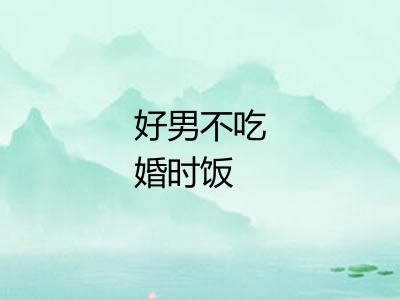 好男不吃婚时饭 好男不吃婚时饭