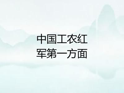 中国工农红军第一方面军 中国工农红军第一方面军